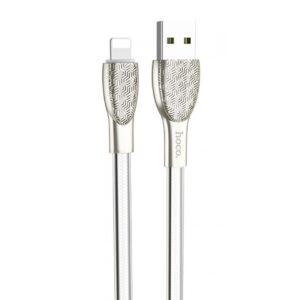 Кабель Hoco U52 Bright USB to Lightning 2.4A (1.2м) – Silver