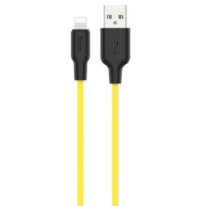 Кабель Hoco X21 plus Silicone Lightning 2.4A (1м) – Black / Yellow