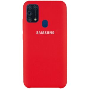 Оригинальный чехол Silicone Case с микрофиброй для Samsung Galaxy M31 – Красный / Red Raspberry