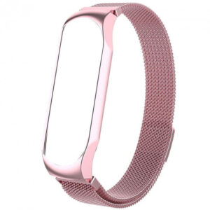 Ремешок Milanese Loop для фитнес-браслета Xiaomi Mi Band 3 / 4 – Розовый