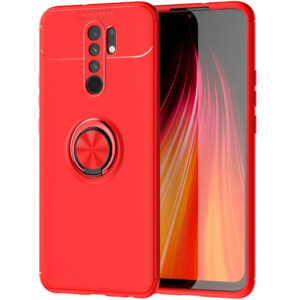 Cиликоновый чехол Deen ColorRing c креплением под магнитный держатель для Xiaomi Redmi 9 – Красный