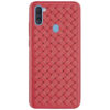 Силиконовый TPU чехол SKYQI плетеный под кожу для Samsung Galaxy A11 / M11 – Красный