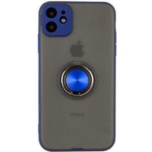Чехол TPU+PC Deen Shadow Ring series с креплением под магнитный держатель для Iphone 11 — Синий