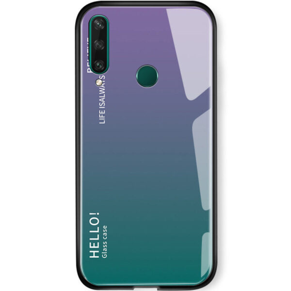 TPU+Glass чехол Gradient HELLO с градиентом для Huawei Y6P – Сиреневый