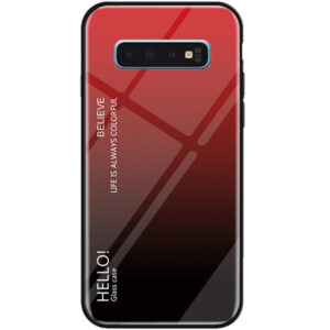 TPU+Glass чехол Gradient HELLO с градиентом для Samsung Galaxy S10 Plus (G975) – Красный