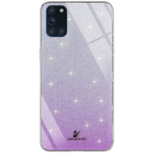 Чехол с блестками Swarovski TPU+Glass для Samsung Galaxy A31 – Фиолетовый