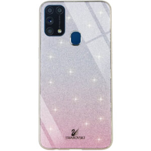 Чехол с блестками Swarovski TPU+Glass для Samsung Galaxy M31 – Розовый