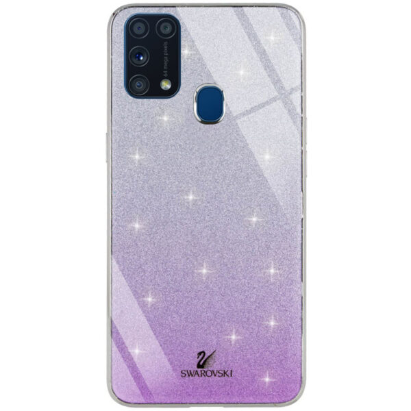 Чохол TPU+Glass з блискітками Swarovski для Samsung Galaxy M31 Фіолетовий