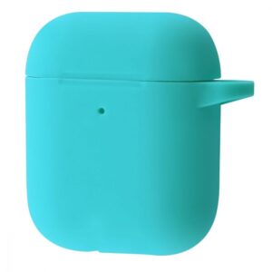 Чехол для наушников Silicone Case New + карабин для Apple Airpods 1/2 – Turquoise