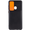 Чехол Camshield Black TPU со шторкой защищающей камеру для Samsung Galaxy A21s – Черный / Оранжевый 64758