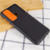 Чехол Camshield Black TPU со шторкой защищающей камеру для Samsung Galaxy A21s – Черный / Оранжевый 64760