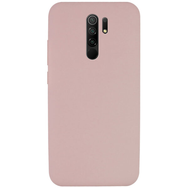 Чехол Silicone Cover Full without Logo (A) с микрофиброй для Xiaomi Redmi 9 – Розовый / Pink Sand