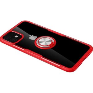 Чехол TPU+PC Deen CrystalRing с креплением под магнитный держатель для Iphone 11 — Красный