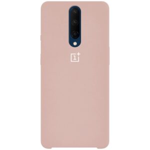 Оригинальный чехол Silicone Case с микрофиброй для OnePlus 7 Pro – Розовый  / Pink Sand