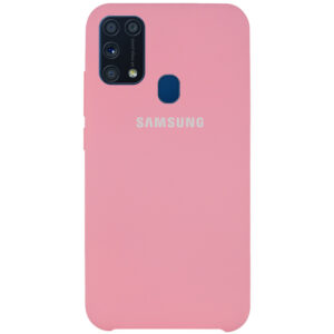 Оригинальный чехол Silicone Case с микрофиброй для Samsung Galaxy M31 – Розовый / Light pink
