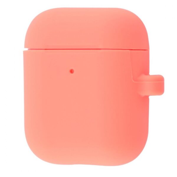 Чохол Silicone Slim з карабіном для Apple Airpods 1/2 Begonia red