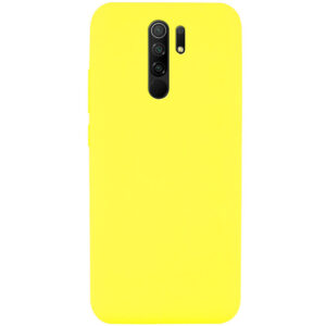 Чехол Silicone Cover Full without Logo (A) с микрофиброй для Xiaomi Redmi 9 – Желтый / Neon Yellow