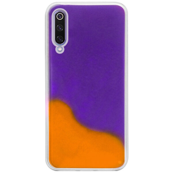 Неоновый чехол Neon Sand светящийся в темноте для Xiaomi Mi 9 – Фиолетовый / Оранжевый