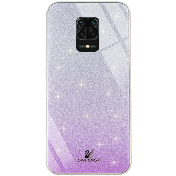 Чехол с блестками Swarovski TPU+Glass для Xiaomi Redmi Note 9s / Note 9 Pro – Фиолетовый