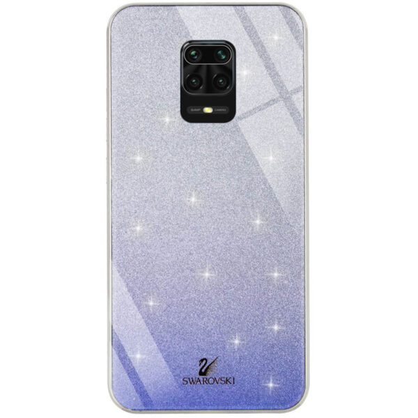 Чехол с блестками Swarovski TPU+Glass для Xiaomi Redmi Note 9s / Note 9 Pro – Синий