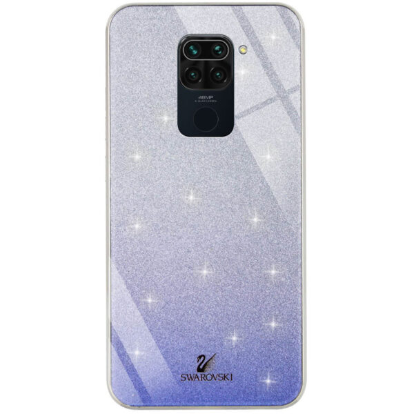 Чехол с блестками Swarovski TPU+Glass для Xiaomi Redmi Note 9 / Redmi 10X – Синий