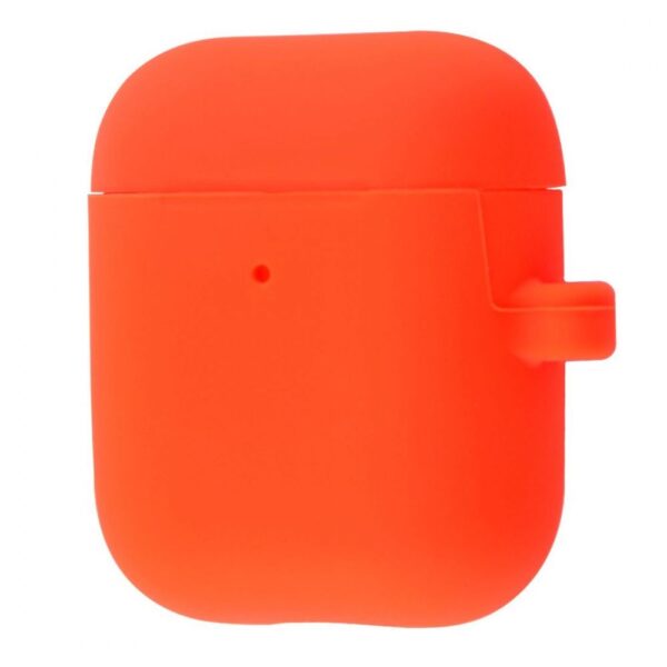 Чохол Silicone Slim з карабіном для Apple Airpods 1/2 Spicy orange