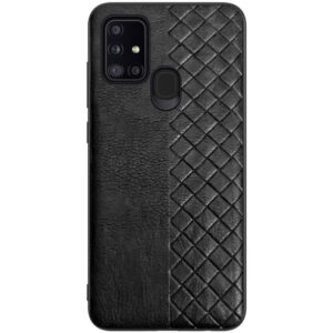 Кожаный чехол WeaveSide (PU) для Samsung Galaxy A21s – Черный