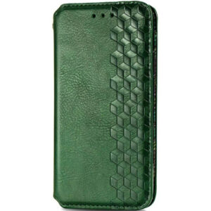 Кожаный чехол-книжка GETMAN Cubic для Samsung Galaxy S20 FE – Зеленый