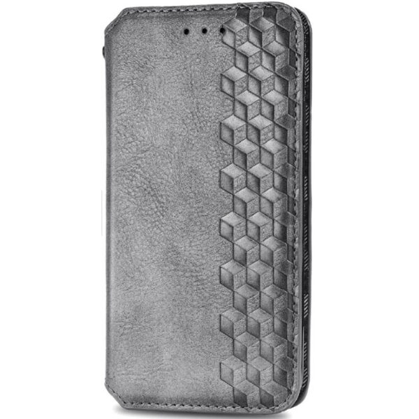 Кожаный чехол-книжка GETMAN Cubic для Xiaomi Redmi Note 10 / Note 10s / Poco M5s – Серый