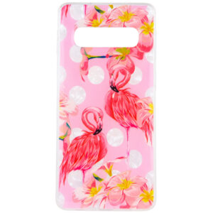 TPU чехол Glue Case Фламинго для Samsung Galaxy S10 (G973) – Розовый