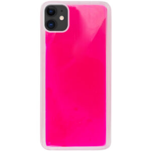 Неоновый чехол Neon Sand светящийся в темноте для Iphone 11 – Розовый