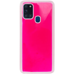 Неоновый чехол Neon Sand светящийся в темноте для Samsung Galaxy A21s – Розовый