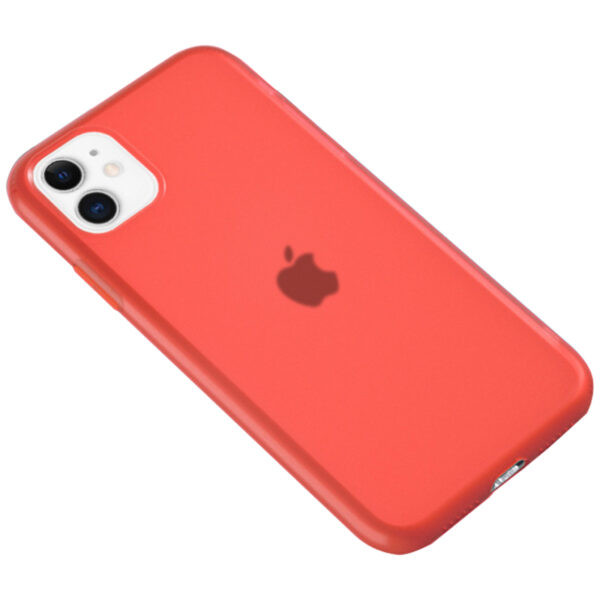 Силиконовый матовый полупрозрачный чехол для Iphone 11 – Красный / Red