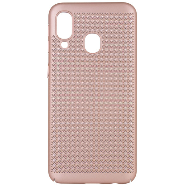 Ультратонкий дышащий чехол Grid case для Samsung Galaxy A40 2019 (A405) – Золотой