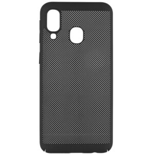 Ультратонкий дышащий чехол Grid case для Samsung Galaxy A40 2019 (A405) – Черный