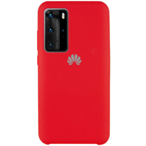 Оригинальный чехол Silicone Case с микрофиброй для Huawei P40 Pro – Красный / Red