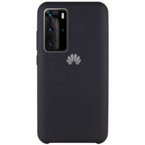 Оригинальный чехол Silicone Case с микрофиброй для Huawei P40 Pro – Черный / Black