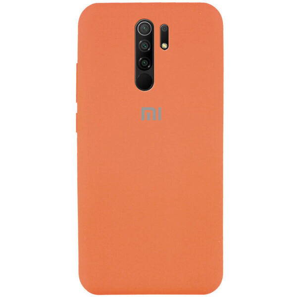 Оригинальный чехол Silicone Cover 360 с микрофиброй для Xiaomi Redmi 9 – Оранжевый / Apricot