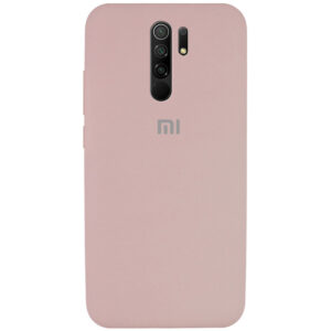 Оригинальный чехол Silicone Cover 360 с микрофиброй для Xiaomi Redmi 9 – Розовый / Pink Sand