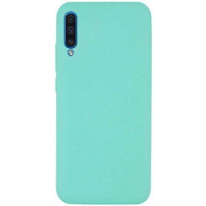 Чехол Silicone Cover Full without Logo (A) с микрофиброй для Samsung Galaxy A50 / A30s  – Бирюзовый / Ocean Blue