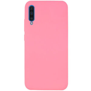 Чехол Silicone Cover Full without Logo (A) с микрофиброй для Samsung Galaxy A50 / A30s  – Розовый / Pink