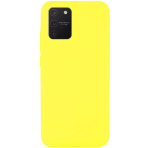 Чехол Silicone Cover Full without Logo (A) с микрофиброй для Samsung Galaxy S10 lite (G770F) – Желтый / Neon Yellow