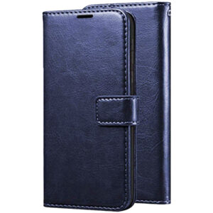 Кожаный чехол-книжка Wallet Glossy с визитницей для Samsung Galaxy A40 2019 (A405) – Темно-синий