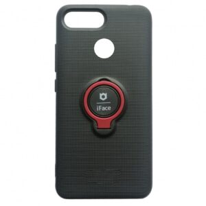 Cиликоновый чехол iFace под магнитный держатель с кольцом для Xiaomi Redmi 6 – Black / red