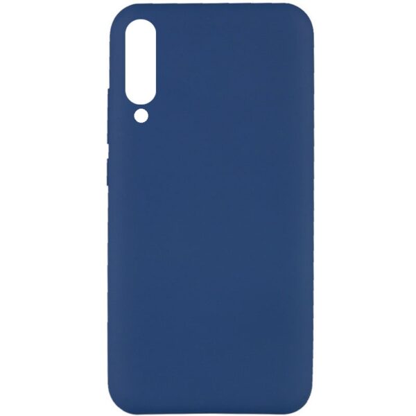 Чехол Silicone Cover Full without Logo (A) с микрофиброй для Samsung Galaxy A50 / A30s  – Синий / Navy blue