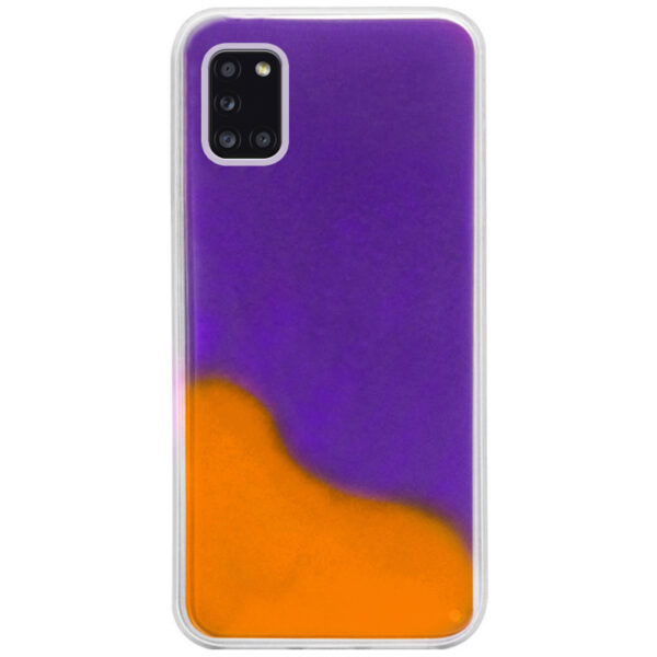 Неоновый чехол Neon Sand светящийся в темноте для Samsung Galaxy A31 – Фиолетовый / Оранжевый