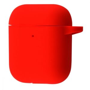 Чехол для наушников Silicone Case New + карабин для Apple Airpods 1/2 – Red