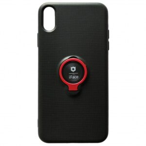 Cиликоновый чехол iFace под магнитный держатель с кольцом для Xiaomi Redmi 7A – Black / red