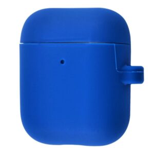 Чехол для наушников Silicone Case Slim + карабин для Apple Airpods 2 – Blue cobalt
