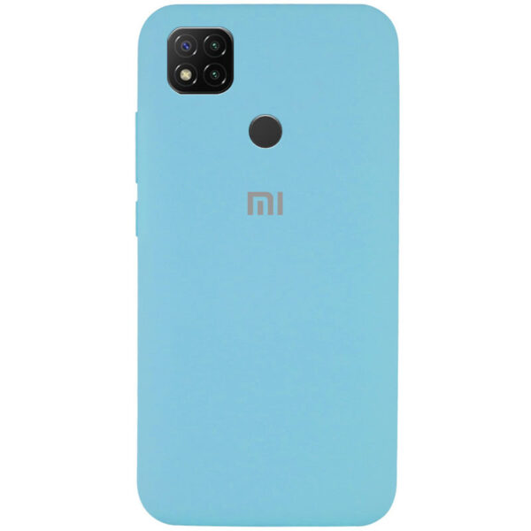 Оригинальный чехол Silicone Cover 360 с микрофиброй для Xiaomi Redmi 9C / 10A – Голубой / Light Blue